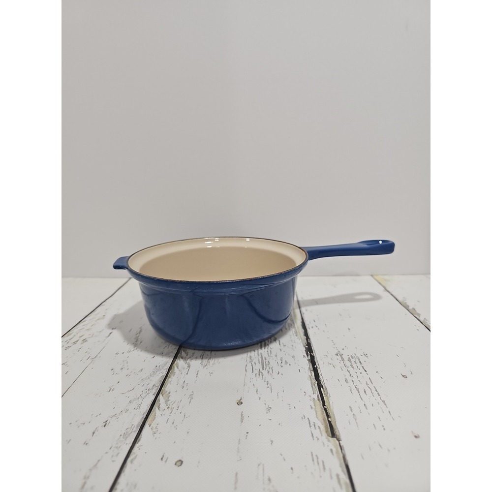 Le Creuset Cobalt Blue Enameled Cast Iron 2 Qt Saucepan Pot #18 France NO LID